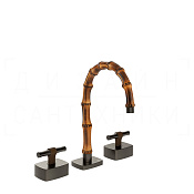 Gessi Jacqueline Смеситель для раковины на 3 отв., без д/к, излив 18,5-19,5 см, цвет: black metal 77013#707