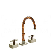Gessi Jacqueline Смеситель для раковины на 3 отв., без д/к, излив 18,5-19,5 см, цвет: nickel PVD 77013#720