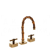 Gessi Jacqueline Смеситель для раковины на 3 отв., без д/к, излив 18,5-19,5 см, цвет: warm bronze 77013#726