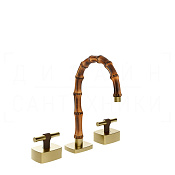 Gessi Jacqueline Смеситель для раковины на 3 отв., без д/к, излив 18,5-19,5 см, цвет: brushed brass 77013#727