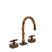 Gessi Jacqueline Смеситель для раковины на 3 отв., без д/к, излив 18,5-19,5 см, цвет: dark bronze 77013#845