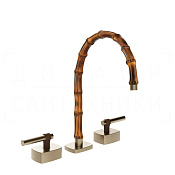 Gessi Jacqueline Смеситель для раковины на 3 отв., без д/к, излив 24-25,5 см, цвет: finox nickel 77015#149