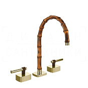 Gessi Jacqueline Смеситель для раковины на 3 отв., без д/к, излив 24-25,5 см, цвет: brass PVD 77015#710