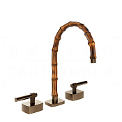 Gessi Jacqueline Смеситель для раковины на 3 отв., без д/к, излив 24-25,5 см, цвет: coffee bronze 77015#761