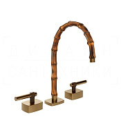 Gessi Jacqueline Смеситель для раковины на 3 отв., без д/к, излив 24-25,5 см, цвет: deep bronze PVD 77015#791