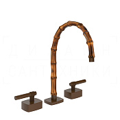 Gessi Jacqueline Смеситель для раковины на 3 отв., без д/к, излив 24-25,5 см, цвет: dark bronze 77015#845