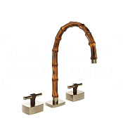 Gessi Jacqueline Смеситель для раковины на 3 отв., без д/к, излив 24-25,5 см, цвет: finox nickel 77017#149