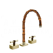 Gessi Jacqueline Смеситель для раковины на 3 отв., без д/к, излив 24-25,5 см, цвет: brass PVD 77017#710