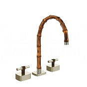 Gessi Jacqueline Смеситель для раковины на 3 отв., без д/к, излив 24-25,5 см, цвет: nickel PVD 77017#720
