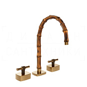 Gessi Jacqueline Смеситель для раковины на 3 отв., без д/к, излив 24-25,5 см, цвет: warm bronze PVD 77017#726