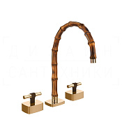Gessi Jacqueline Смеситель для раковины на 3 отв., без д/к, излив 24-25,5 см, цвет: warm bronze PVD 77017#735