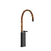 Gessi Jacqueline Смеситель для раковины высокий, без д/к, излив 33,5-36,5 см, цвет: black metal PVD 77037#706
