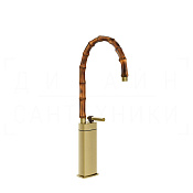 Gessi Jacqueline Смеситель для раковины высок., без д/к, излив 33,5-36,5 см, цвет: brushed brass PVD 77037#727