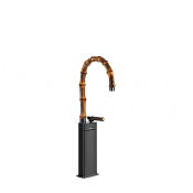 Gessi Jacqueline Смеситель для раковины высокий, без д/к, излив 30,5-32,5 см, цвет: black metal PVD 77205#706