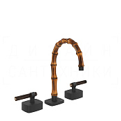 Gessi Jacqueline Смеситель для раковины на 3 отв., без д/к, излив 18,5-19,5 см, цвет: matte black 77211#299