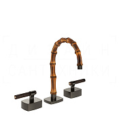 Gessi Jacqueline Смеситель для раковины на 3 отв., без д/к, излив 18,5-19,5 см, цвет: black metal 77211#707