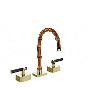 Gessi Jacqueline Смеситель для раковины на 3 отв., без д/к, излив 18,5-19,5 см, цвет: brass PVD 77211#710