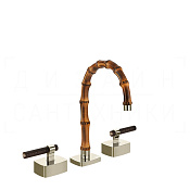 Gessi Jacqueline Смеситель для раковины на 3 отв., без д/к, излив 18,5-19,5 см, цвет: nickel PVD 77211#720