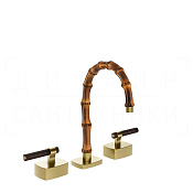 Gessi Jacqueline Смеситель для раковины на 3 отв., без д/к, излив 18,5-19,5 см, цвет: brushed brass 77211#727