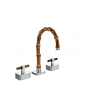 Gessi Jacqueline Смеситель для раковины на 3 отв., без д/к, излив 18,5-19,5 см, цвет: chrome 77213#031