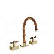 Gessi Jacqueline Смеситель для раковины на 3 отв., без д/к, излив 18,5-19,5 см, цвет: brass PVD 77213#710