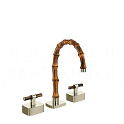 Gessi Jacqueline Смеситель для раковины на 3 отв., без д/к, излив 18,5-19,5 см, цвет: nickel PVD 77213#720