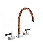 Gessi Jacqueline Смеситель для раковины на 3 отв., без донного клап., излив 24-25,5 см, цвет: chrome 77215#031