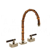 Gessi Jacqueline Смеситель для раковины на 3 отв., без д/к, излив 24-25,5 см, цвет: finox nickel 77215#149