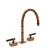 Gessi Jacqueline Смеситель для раковины на 3 отв., без д/к, излив 24-25,5 см, цвет: copper brushed 77215#708