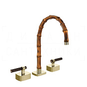 Gessi Jacqueline Смеситель для раковины на 3 отв., без д/к, излив 24-25,5 см, цвет: brass PVD 77215#710