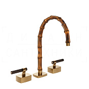 Gessi Jacqueline Смеситель для раковины на 3 отв., без д/к, излив 24-25,5 см, цвет: warm bronze PVD 77215#726