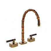 Gessi Jacqueline Смеситель для раковины на 3 отв., без д/к, излив 24-25,5 см, цвет: deep bronze PVD 77215#791