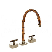 Gessi Jacqueline Смеситель для раковины на 3 отв., без д/к, излив 24-25,5 см, цвет: finox nickel 77217#149