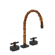 Gessi Jacqueline Смеситель для раковины на 3 отв., без д/к, излив 24-25,5 см, цвет: matte black 77217#299