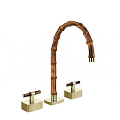 Gessi Jacqueline Смеситель для раковины на 3 отв., без д/к, излив 24-25,5 см, цвет: brass PVD 77217#710