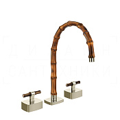 Gessi Jacqueline Смеситель для раковины на 3 отв., без д/к, излив 24-25,5 см, цвет: nickel PVD 77217#720
