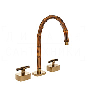 Gessi Jacqueline Смеситель для раковины на 3 отв., без д/к, излив 24-25,5 см, цвет: warm bronze PVD 77217#726