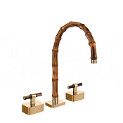 Gessi Jacqueline Смеситель для раковины на 3 отв., без д/к, излив 24-25,5 см, цвет: warm bronze PVD 77217#735