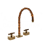 Gessi Jacqueline Смеситель для раковины на 3 отв., без д/к, излив 24-25,5 см, цвет: deep bronze PVD 77217#791
