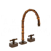 Gessi Jacqueline Смеситель для раковины на 3 отв., без д/к, излив 24-25,5 см, цвет: dark bronze 77217#845