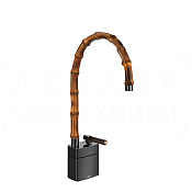 Gessi Jacqueline Смеситель для раковины высокий, без д/к, излив 22,5-24 см, цвет: black metal PVD 77229#706
