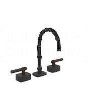 Gessi Jacqueline Смеситель для раковины на 3 отв., без д/к, излив 18,5-19,5 см, цвет: matte black 77311#299