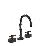 Gessi Jacqueline Смеситель для раковины на 3 отв., без д/к, излив 18,5-19,5 см, цвет: matte black 77313#299