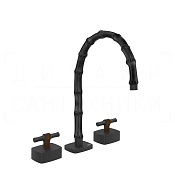 Gessi Jacqueline Смеситель для раковины на 3 отв., без д/к, излив 24-25,5 см, цвет: matte black 77317#299