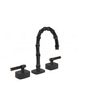 Gessi Jacqueline Смеситель для раковины на 3 отв., без д/к, излив 18,5-19,5 см, цвет: matte black 77411#299