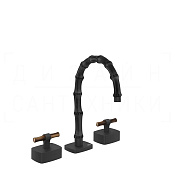Gessi Jacqueline Смеситель для раковины на 3 отв., без д/к, излив 18,5-19,5 см, цвет: matte black 77413#299