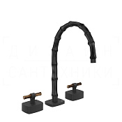 Gessi Jacqueline Смеситель для раковины на 3 отв., без д/к, излив 24-25,5 см, цвет: matte black 77417#299