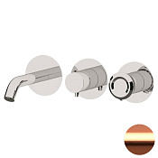 Remer Element Смеситель для ванны встраиваемый, 3 потребителя, внешняя часть, цвет: rame spazzolato ET54D3PWBRP