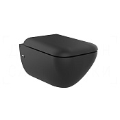 Gessi Total Look Унитаз подвесной 35,8х54 см, с сиденьем Soft Close и петлями, цвет: matt black 39113#532
