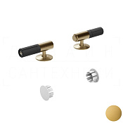 Gessi Total Look Петли плавного закрывания сиденья унитаза с заглушками, цвет: gold brushed 39184#716